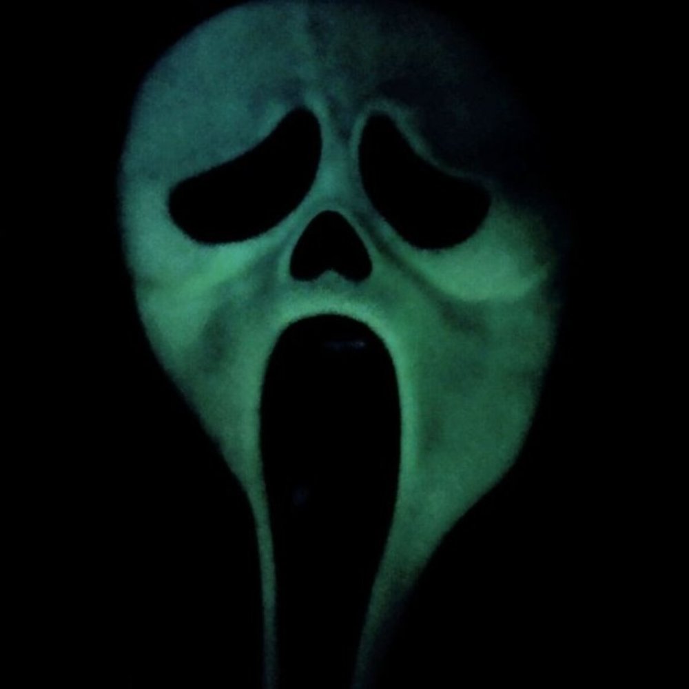 Vtg Scream Mask Easter Unlimited Poly Hood Glow in Dark Ghost Face Halloween